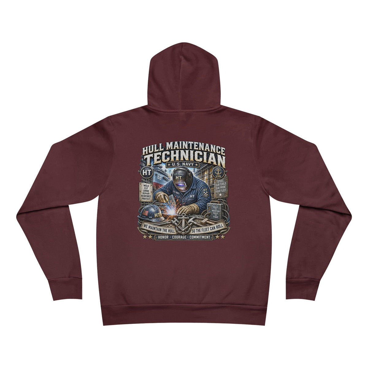 HT (Hull Maintenance Technician) US Navy Heavy Metal Hoodie – Wear Your Rate with Pride