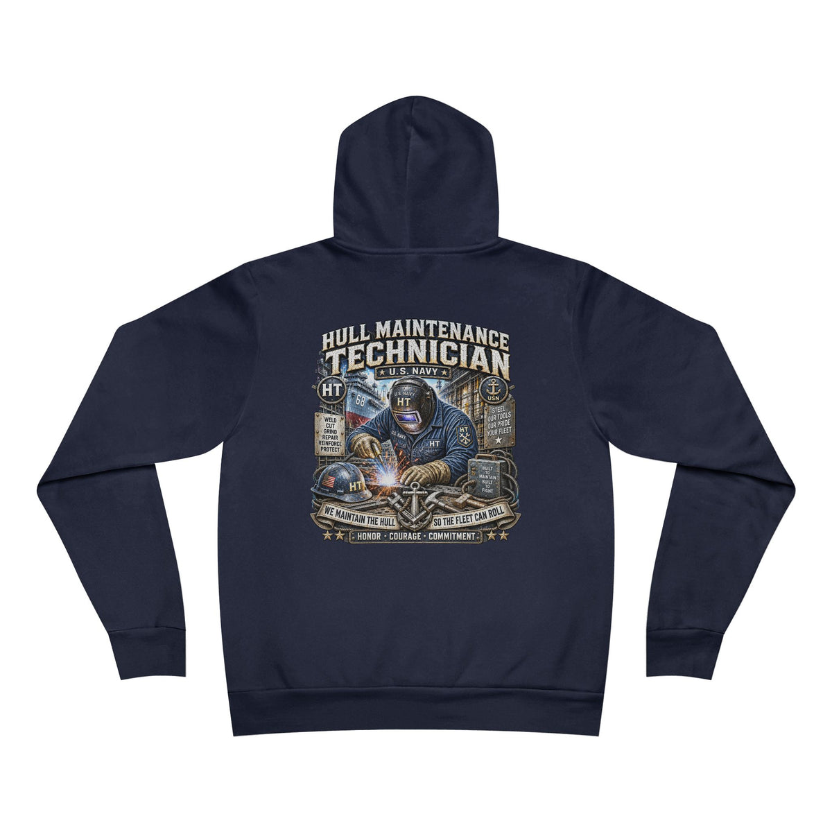 HT (Hull Maintenance Technician) US Navy Heavy Metal Hoodie – Wear Your Rate with Pride