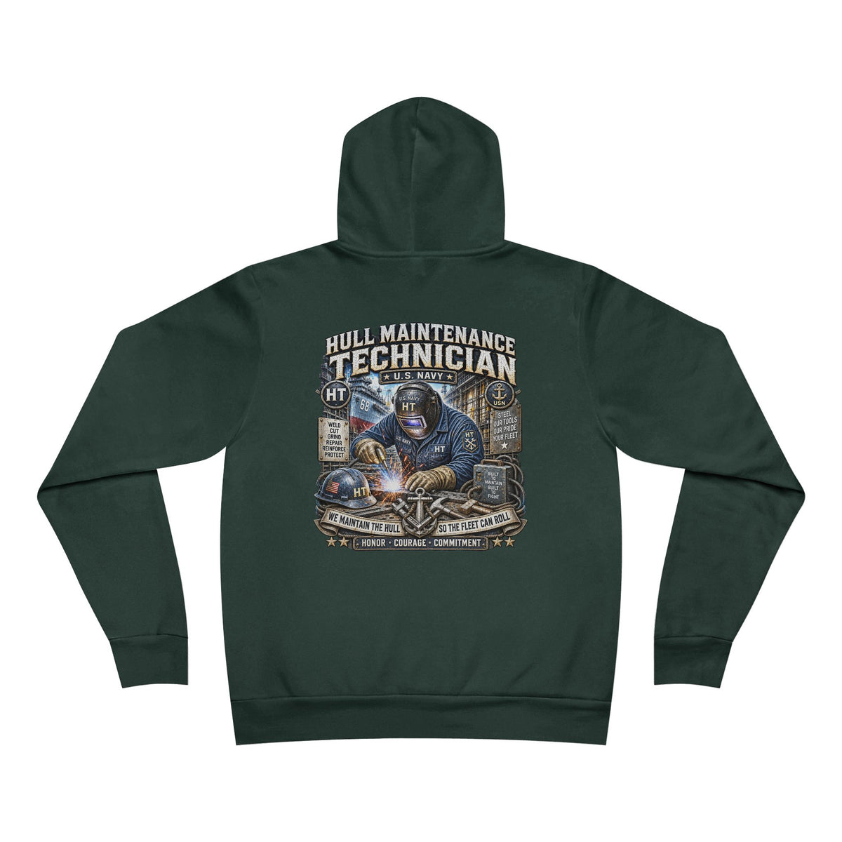 HT (Hull Maintenance Technician) US Navy Heavy Metal Hoodie – Wear Your Rate with Pride