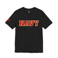 Navy Red Shirt, Navy Veteran Tee, Military Pride T Shirt, Black Navy Gift, Sailor Apparel