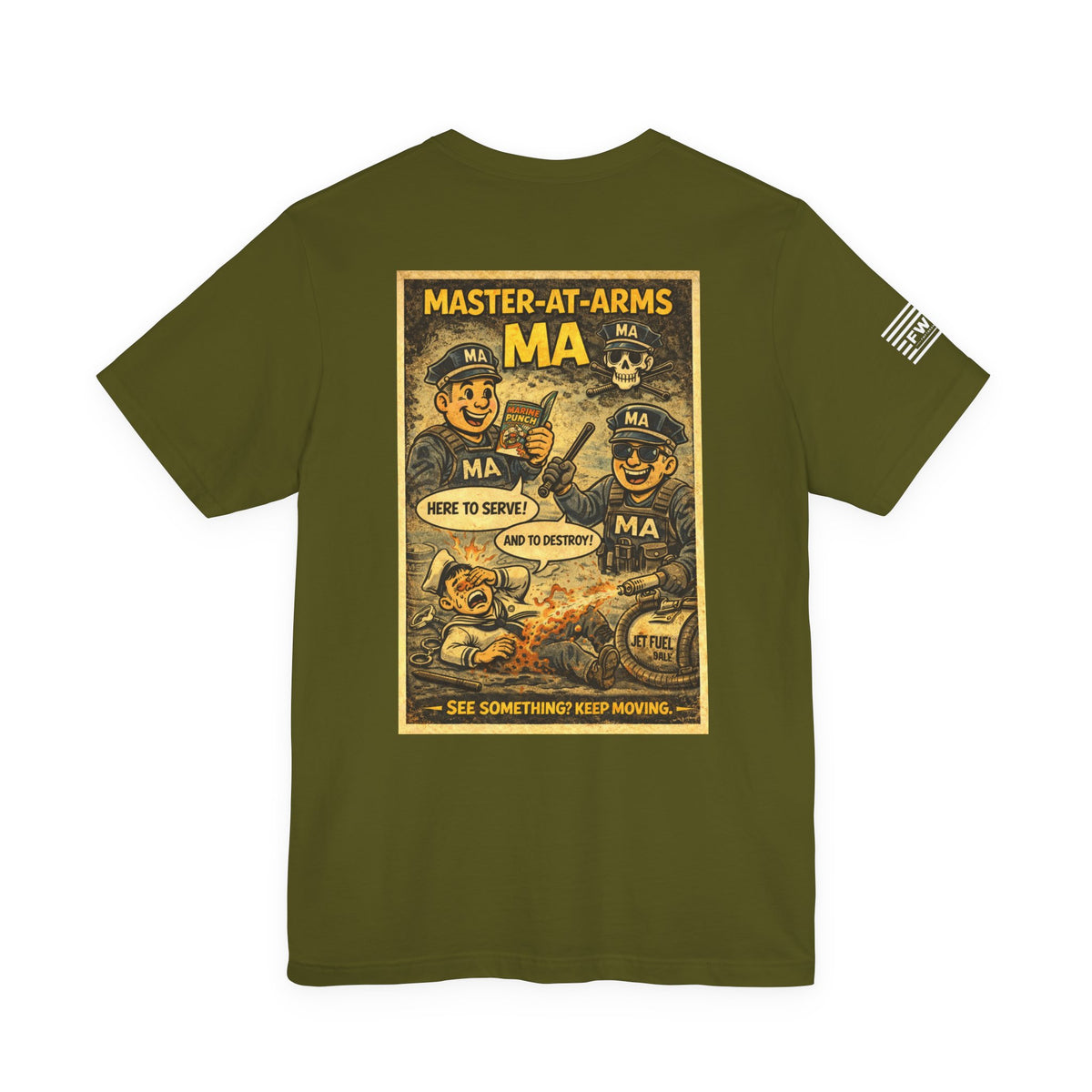 MA (Master-at-Arms) Shirt – 1950s Dark Humor Military Tee – Navy Veteran Graphic T-Shirt – Vintage Style Work Rate Design