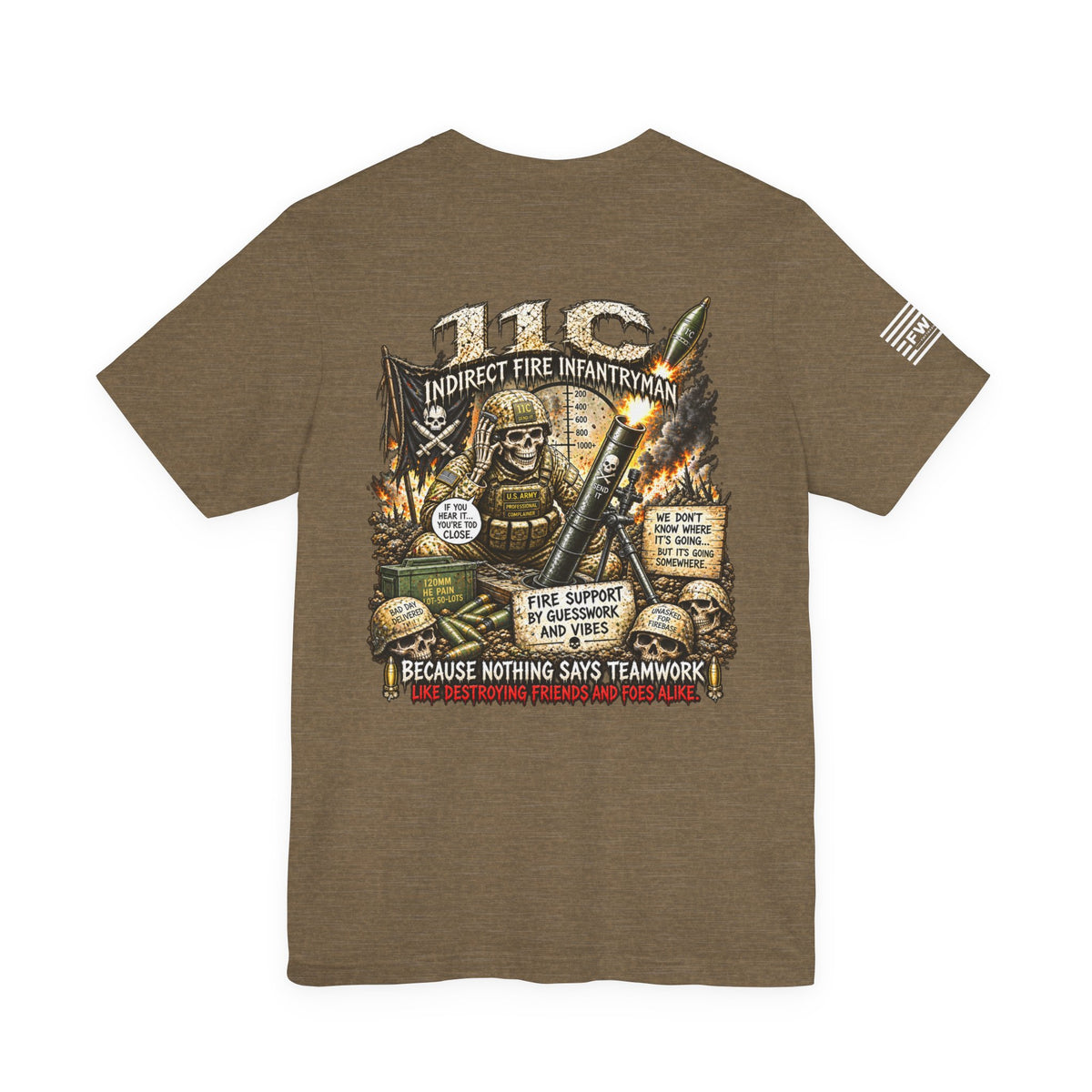 11C (Indirect Fire Infantryman) - US Army Heavy Metal T-shirt | Veteran Military Shirt