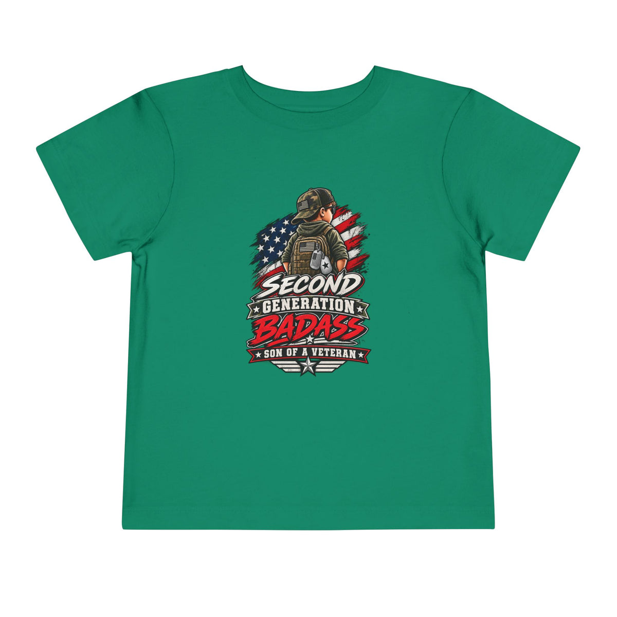 Second Generation Badass. Son of a Veteran Shirt for Boys, Proud Military Kid T Shirt, Veteran Dad Son Tee, Military Family Gift, Patriotic Youth Shirt, Veteran Family