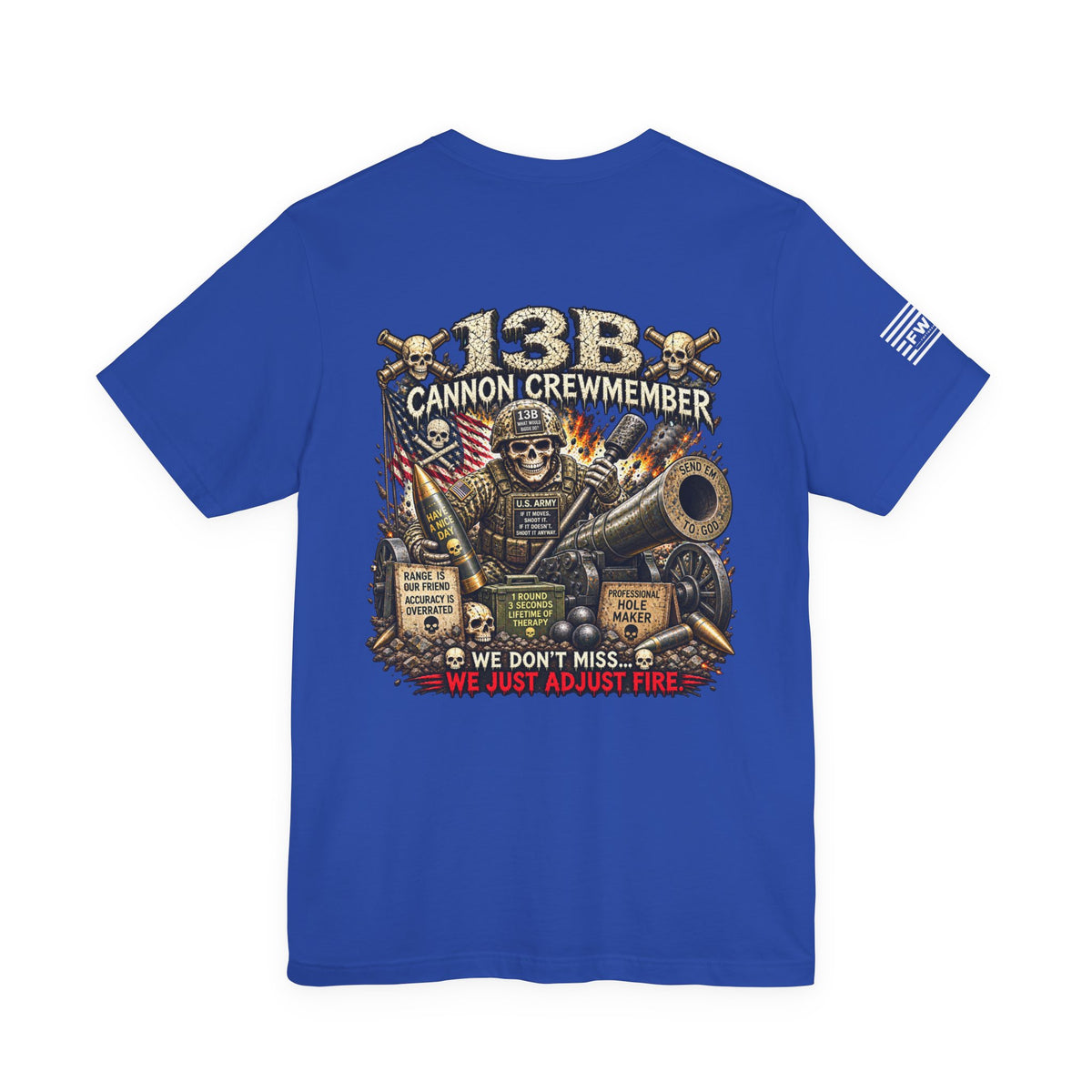 13B - (Cannon Crewmember) - US Army Heavy Metal T-shirt | Army Veteran Shirt