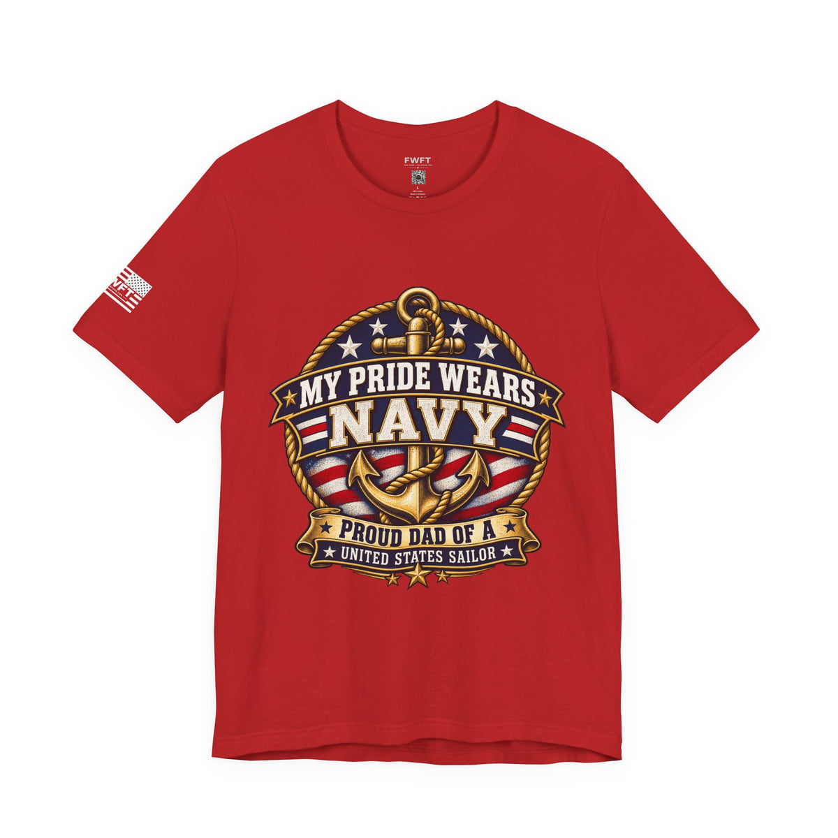 My Pride Wears Navy Dad Shirt, Proud Father of a US Sailor T Shirt, Navy Boot Camp Graduation Gift, Military Family Tee