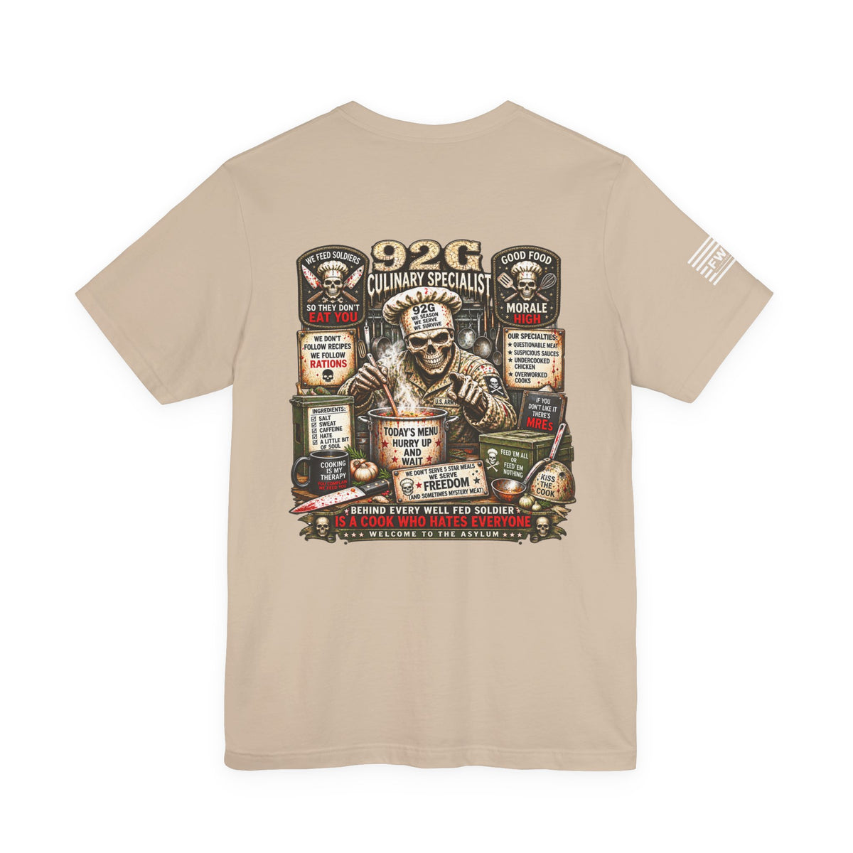 92G - US Army - Culinary Specialist - Heavy Metal T-shirt | Veteran Military Shirt