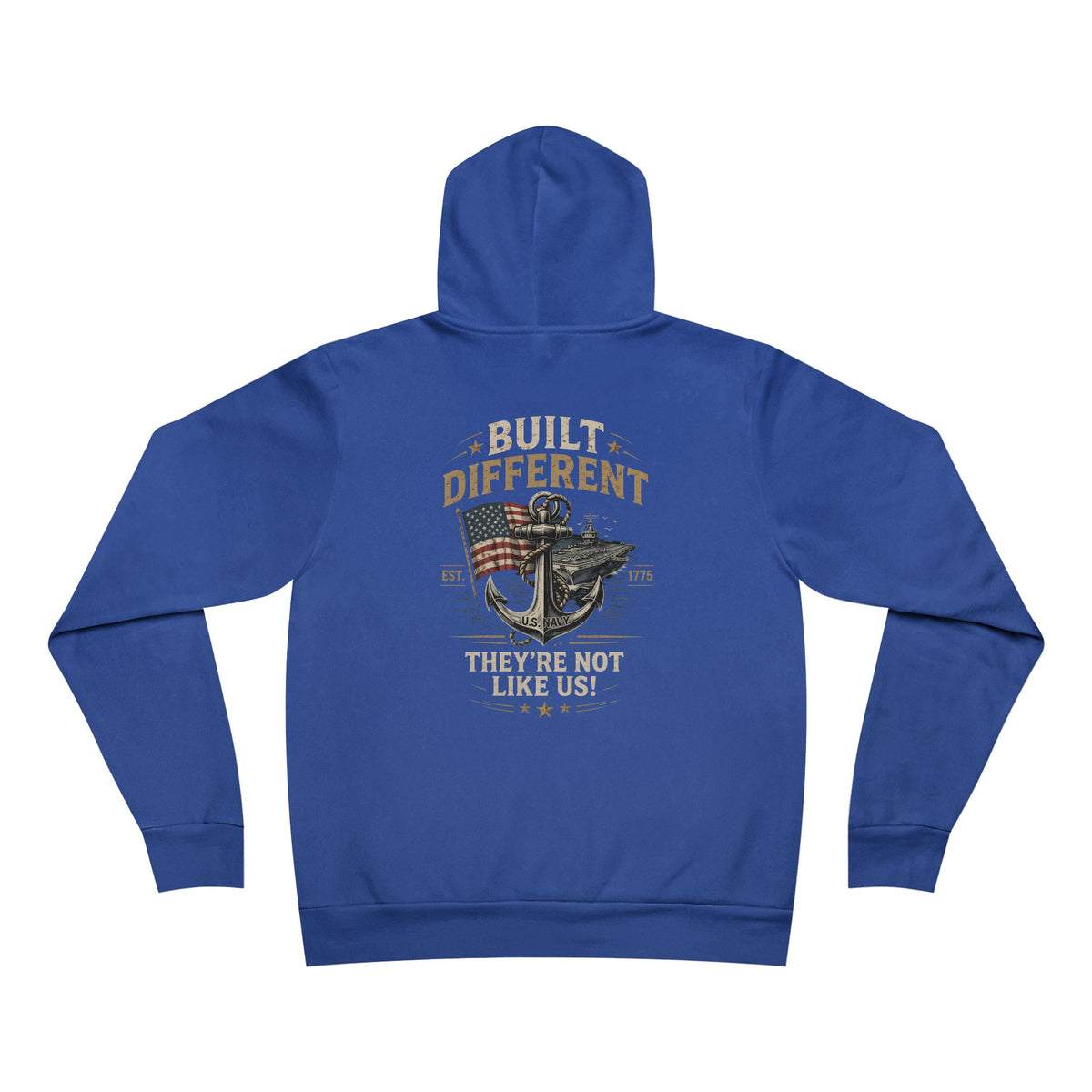 Built Different USN Hoodie – They’re Not Like Us Navy Veteran Military Anchor Sweatshirt