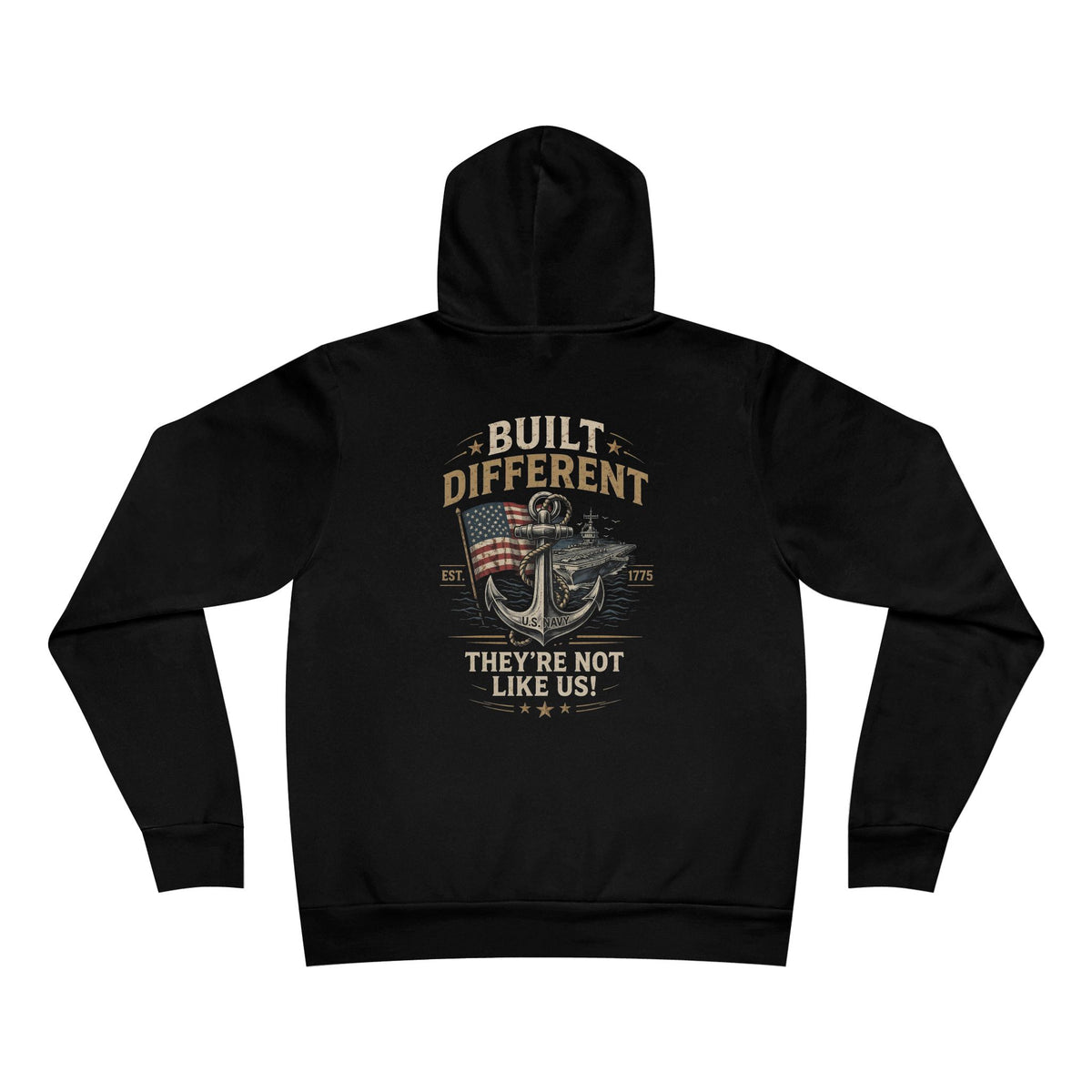 Built Different USN Hoodie – They’re Not Like Us Navy Veteran Military Anchor Sweatshirt