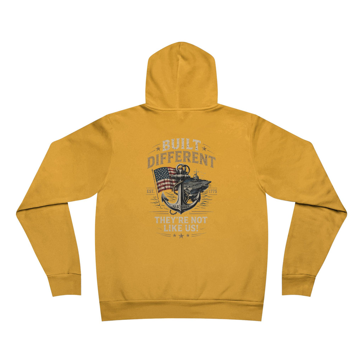 Built Different USN Hoodie – They’re Not Like Us Navy Veteran Military Anchor Sweatshirt