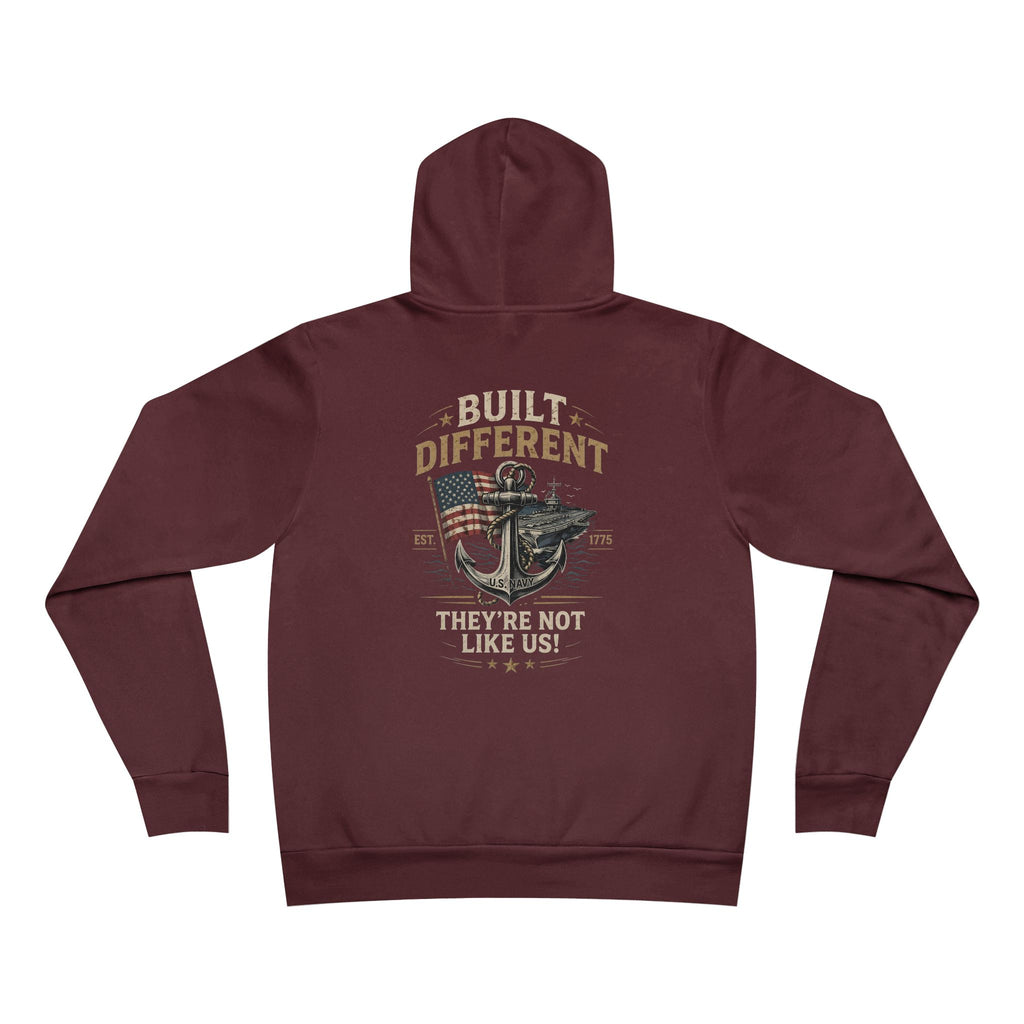 Built Different USN Hoodie – They’re Not Like Us Navy Veteran Military Anchor Sweatshirt