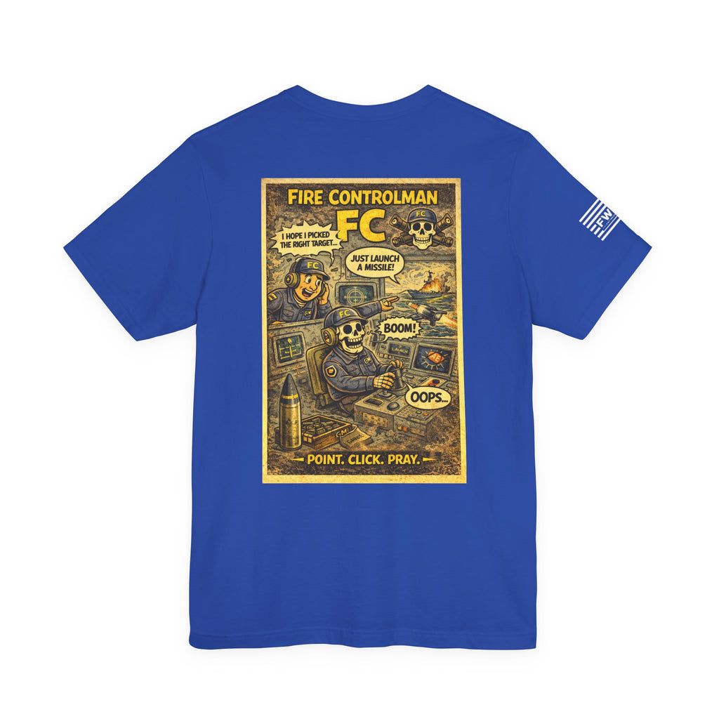 FC (Fire Controlman) Shirt – 1950s Dark Humor Military Tee – Navy Veteran Graphic T-Shirt – Vintage Style Work Rate Design