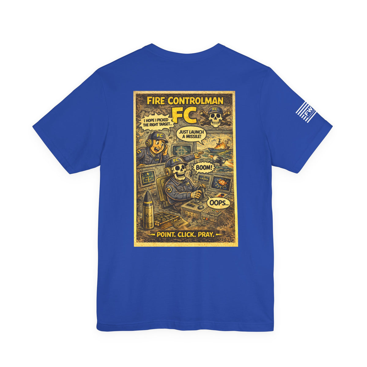 FC (Fire Controlman) Shirt – 1950s Dark Humor Military Tee – Navy Veteran Graphic T-Shirt – Vintage Style Work Rate Design