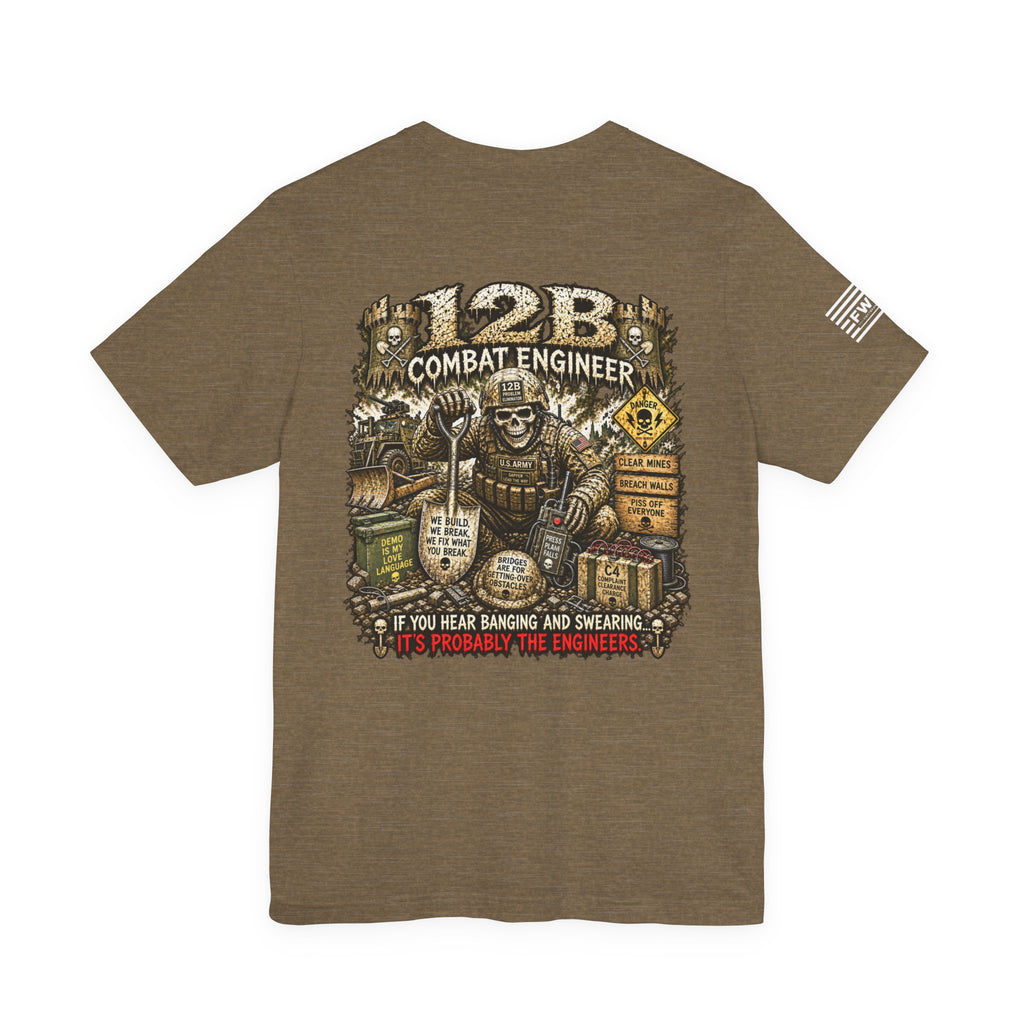 12B (Combat Engineer) - US Army Heavy Metal T-shirt | Army Veteran Shirt