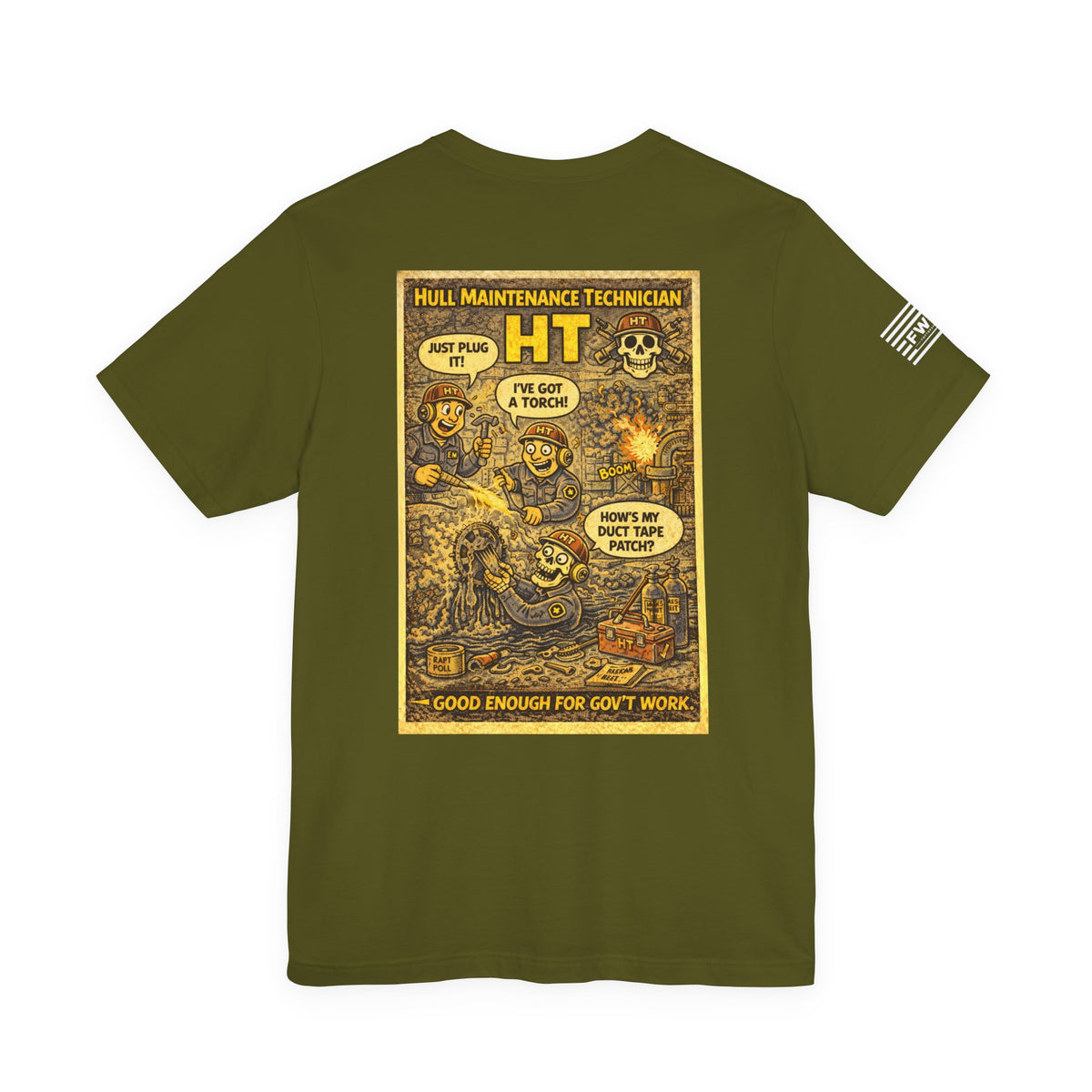 HT (Hull Maintenance Technician) Shirt – 1950s Dark Humor Military Tee – Navy Veteran Graphic T-Shirt – Vintage Style Work Rate Design