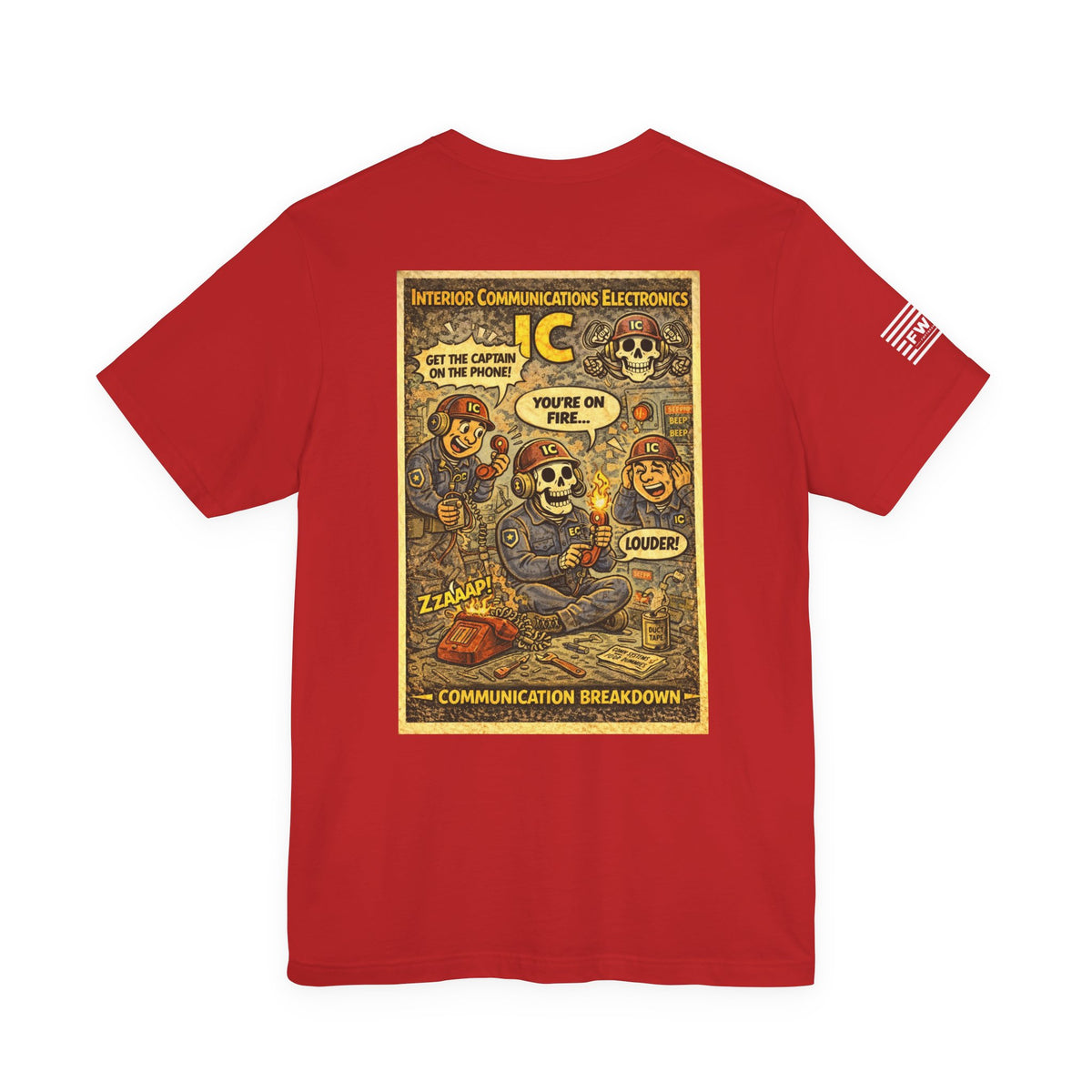 IC (Interior Communications Electronics) Shirt – 1950s Dark Humor Military Tee – Navy Veteran Graphic T-Shirt – Vintage Style Work Rate Design