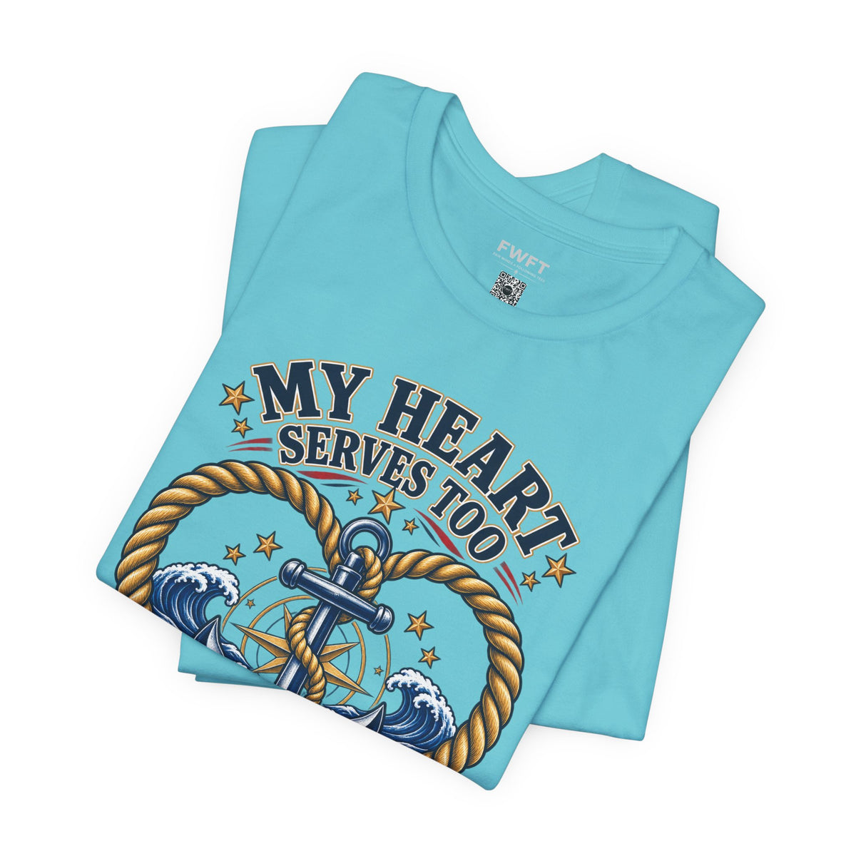 My Heart Serves Too Navy Mom Shirt, Proud Military Mother Gift, Sailor Family Tee