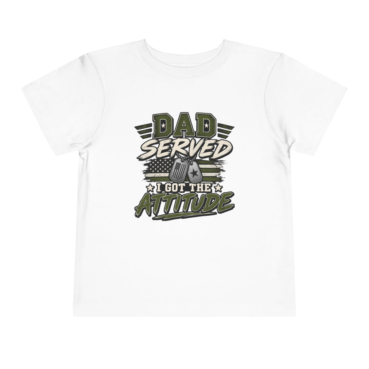 Dad Served. I Got the Attitude Boy Tee. Son of a Veteran Shirt for Boys, Proud Military Kid T Shirt, Veteran Dad Son Tee, Military Family Gift, Patriotic Youth Shirt, Veteran Family