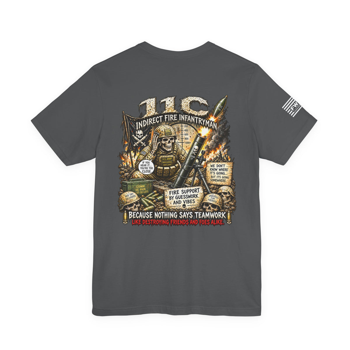 11C (Indirect Fire Infantryman) - US Army Heavy Metal T-shirt | Veteran Military Shirt
