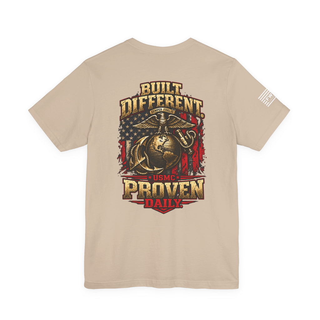 USMC Built Different Shirt, Marine Corps Veteran Semper Fidelis T-Shirt