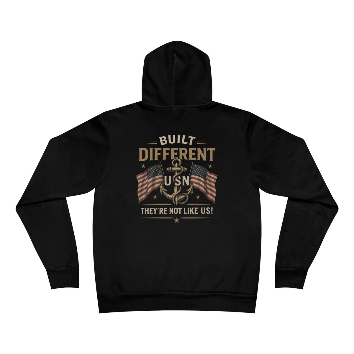 Built Different USN Hoodie – They’re Not Like Us Navy Veteran Military Graphic Sweatshirt