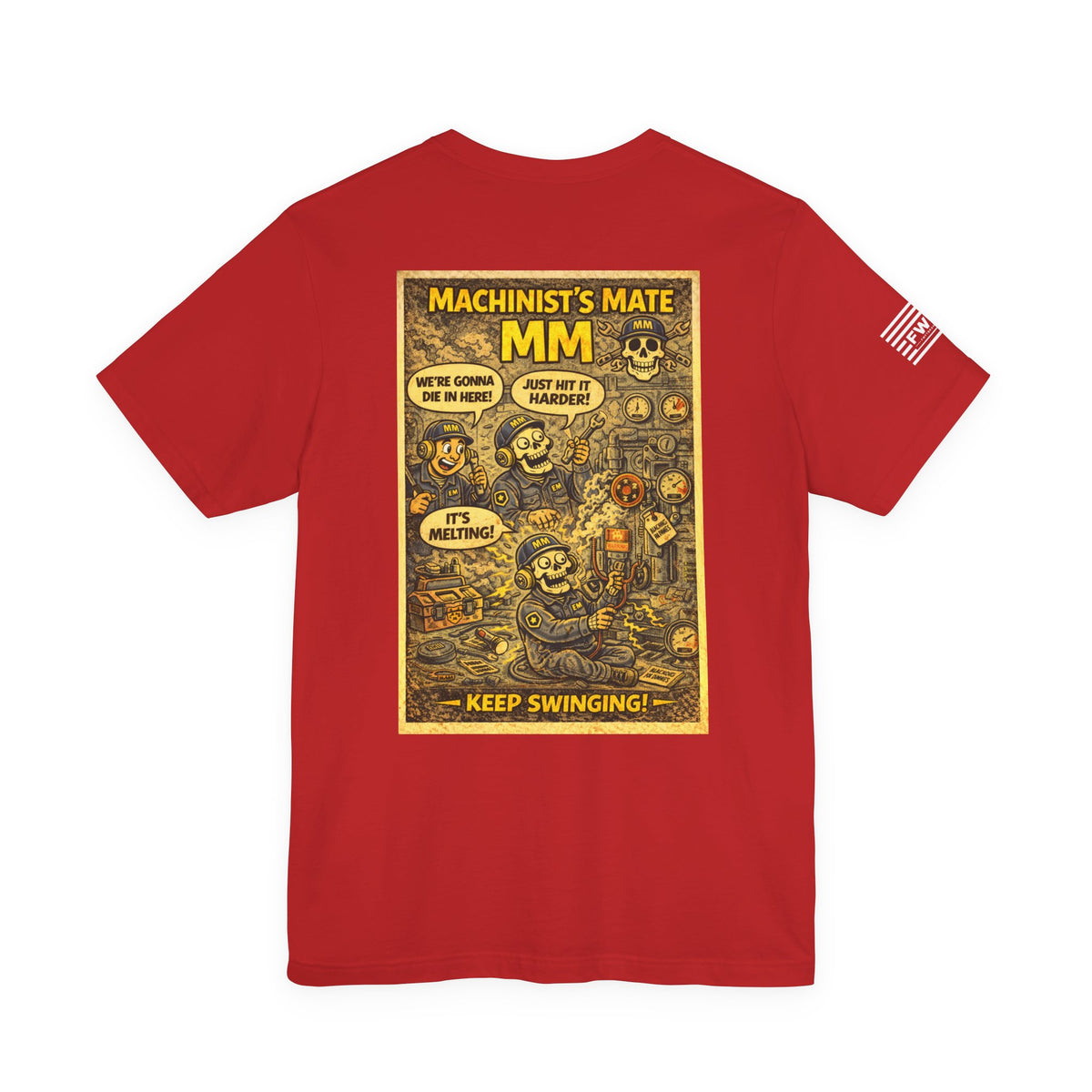 MM (Machinist’s Mate) Shirt – 1950s Dark Humor Military Tee – Navy Veteran Graphic T-Shirt – Vintage Style Work Rate Design
