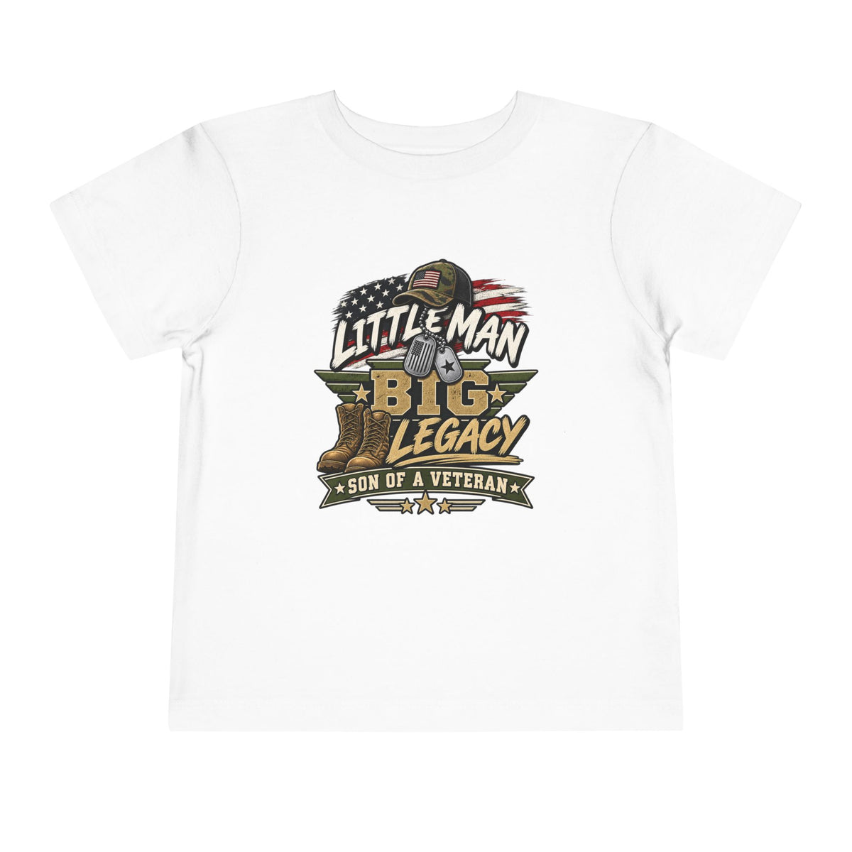 Little Man. Big Legacy. Son of a Veteran Shirt for Boys, Proud Military Kid T Shirt, Veteran Dad Son Tee, Military Family Gift, Patriotic Youth Shirt, Veteran Family