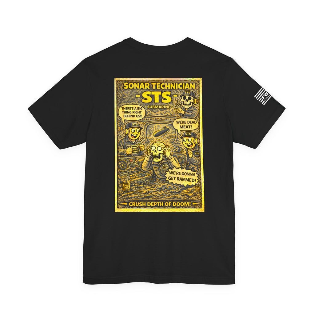 STS (Sonar Technician - Submarine) Shirt – 1950s Dark Humor Military Tee – Navy Veteran Graphic T-Shirt – Vintage Style Work Rate Design