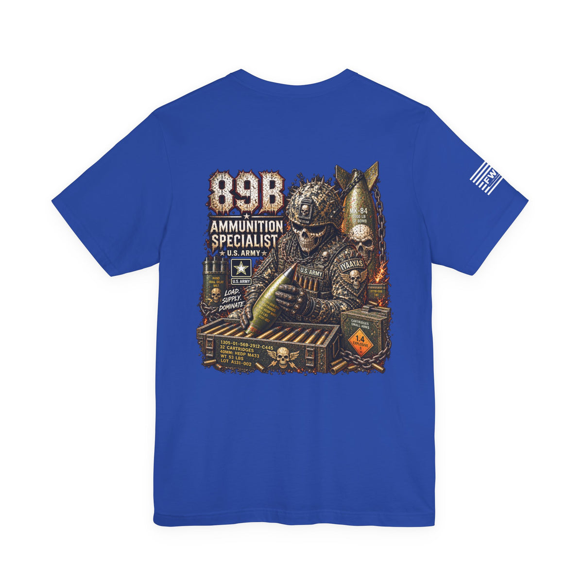 89B (Ammunition Specialist) - US Army Heavy Metal T-shirt | Army Veteran Shirt