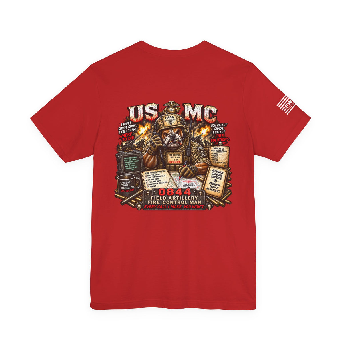 0844 Field Artillery Fire Control Marine Shirt, USMC Artillery Veteran T-Shirt