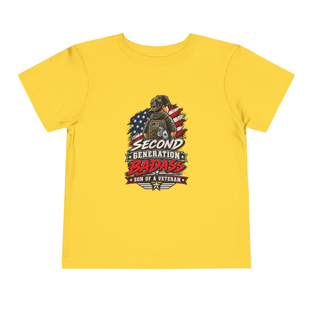 Second Generation Badass. Son of a Veteran Shirt for Boys, Proud Military Kid T Shirt, Veteran Dad Son Tee, Military Family Gift, Patriotic Youth Shirt, Veteran Family