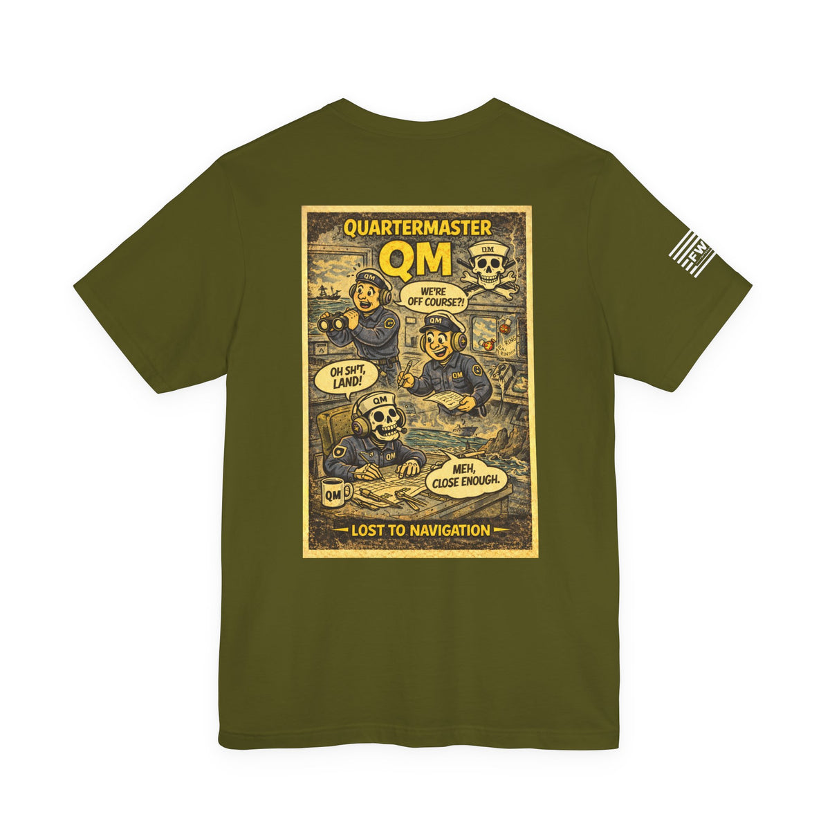 QM (Quartermaster) Shirt – 1950s Dark Humor Military Tee – Navy Veteran Graphic T-Shirt – Vintage Style Work Rate Design