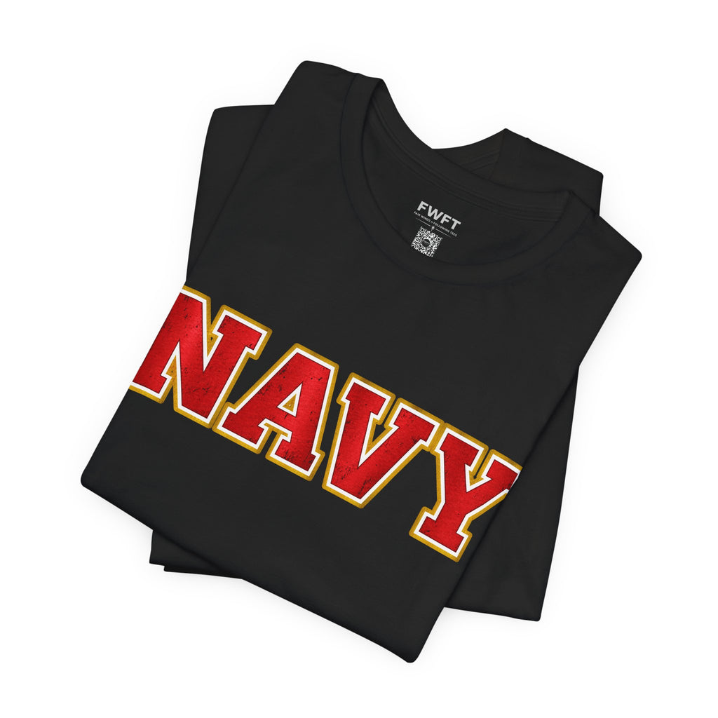 Navy Red Shirt, Navy Veteran Tee, Military Pride T Shirt, Black Navy Gift, Sailor Apparel