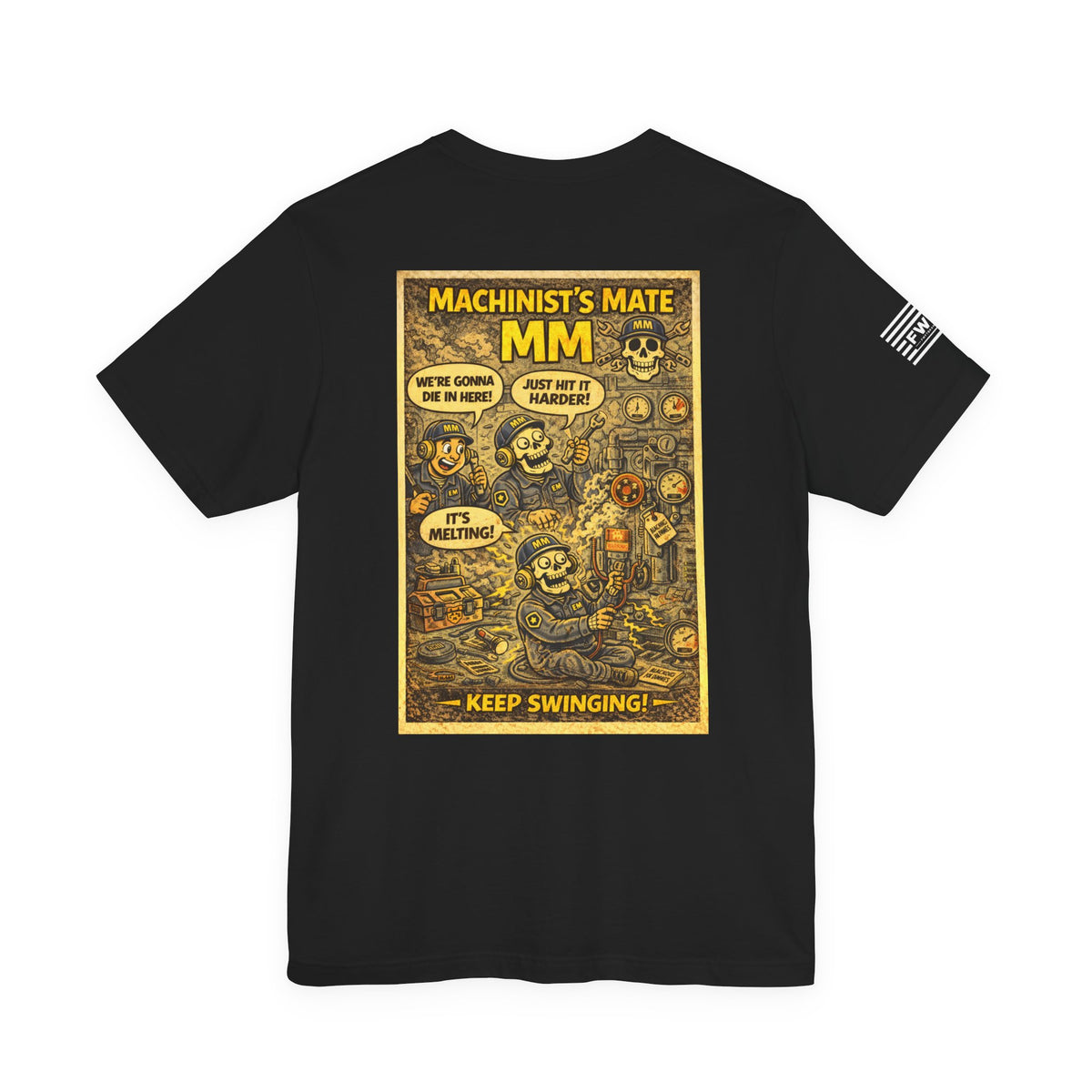 MM (Machinist’s Mate) Shirt – 1950s Dark Humor Military Tee – Navy Veteran Graphic T-Shirt – Vintage Style Work Rate Design