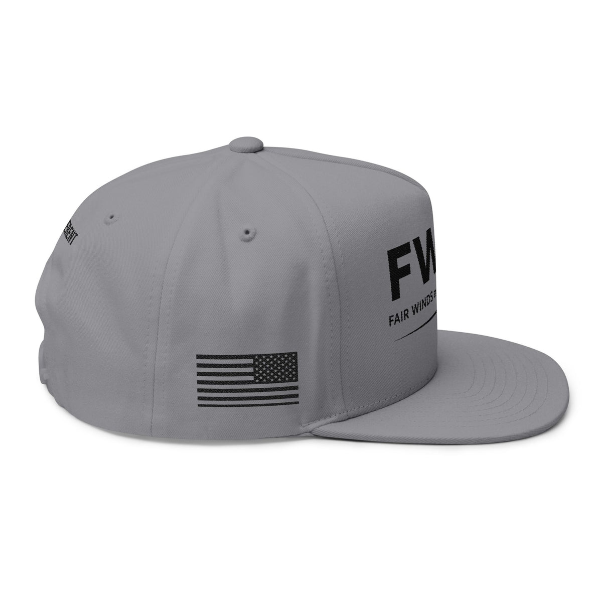 FWFT Hat, Fair Winds & Following Tees Snapback, Navy Veteran Inspired Cap, Flat Bill Military Hat, Streetwear Veteran Brand