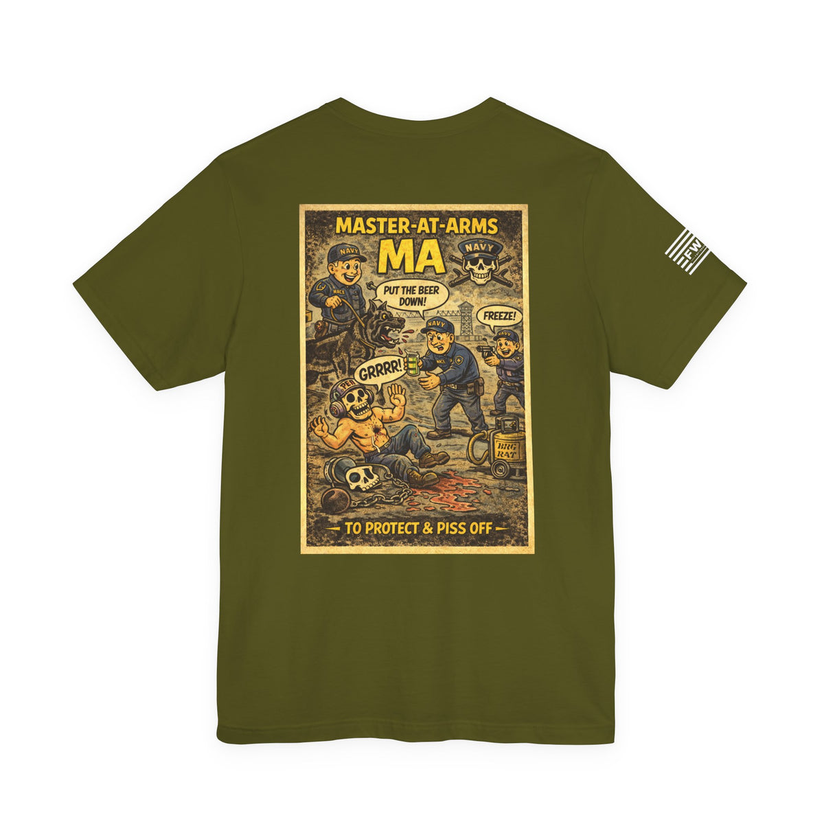 MA (Master-at-Arms) Shirt – 1950s Dark Humor Military Tee – Navy Veteran Graphic T-Shirt – Vintage Style Work Rate Design