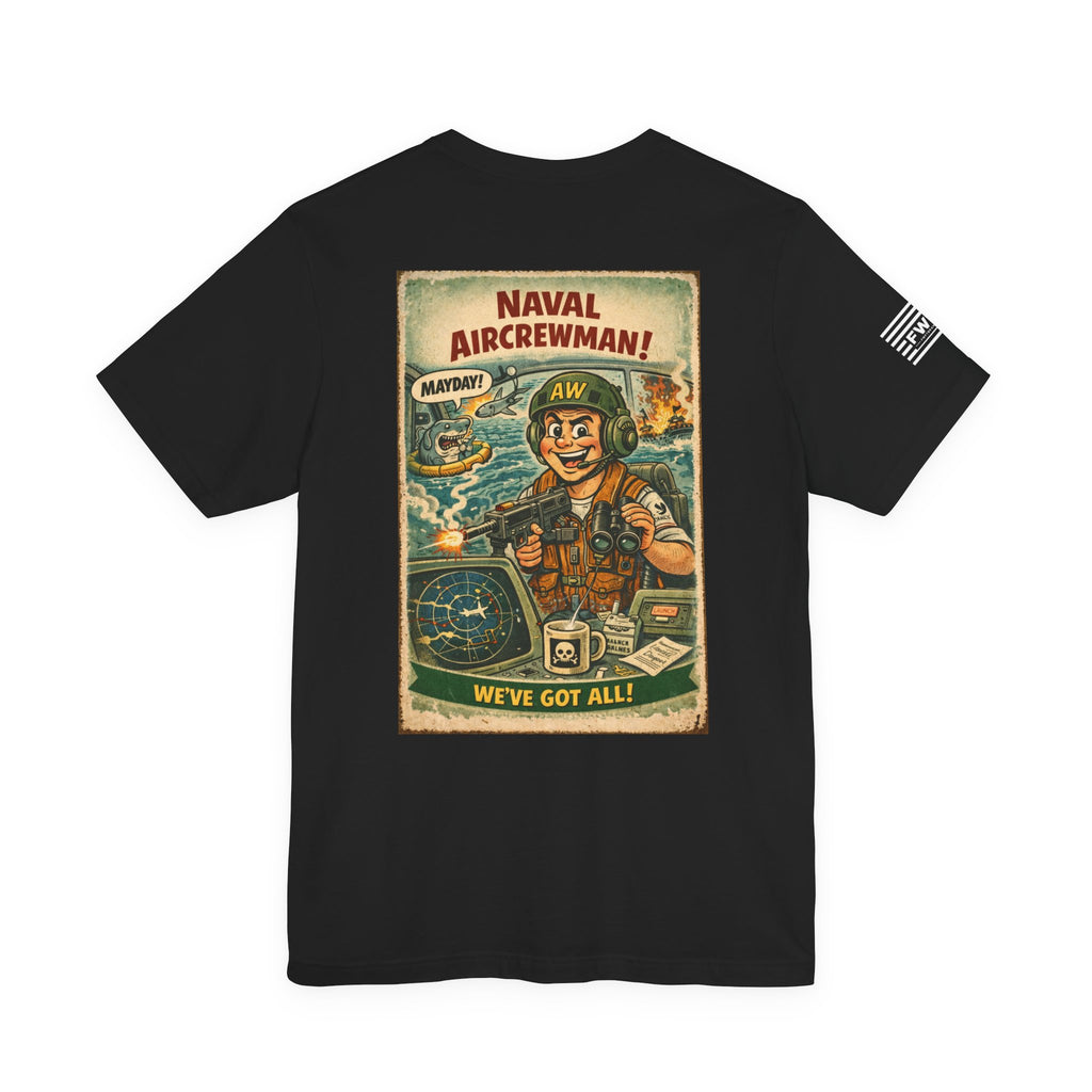 AW (Naval Aircrewman) Shirt – 1950s Dark Humor Military Tee – Navy Veteran Graphic T-Shirt –...