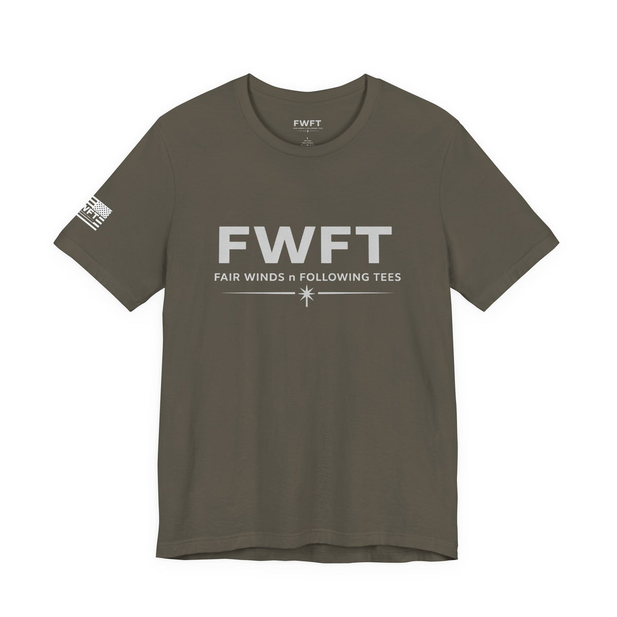 FWFT Logo T-Shirt, Fair Winds & Following Tees Shirt, Navy Inspired Tee, Veteran Apparel, Military Streetwear Shirt
