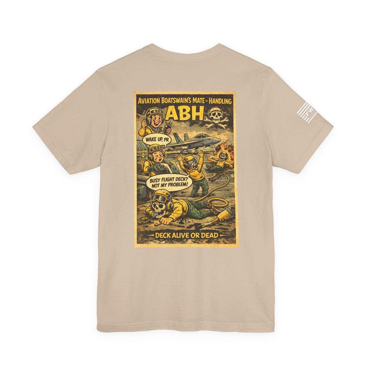ABH (Aviation Boatswain's Mate - Handling) Shirt – 1950s Dark Humor Military Tee – Navy Veteran Graphic T-Shirt – Vintage Style Work Rate Design