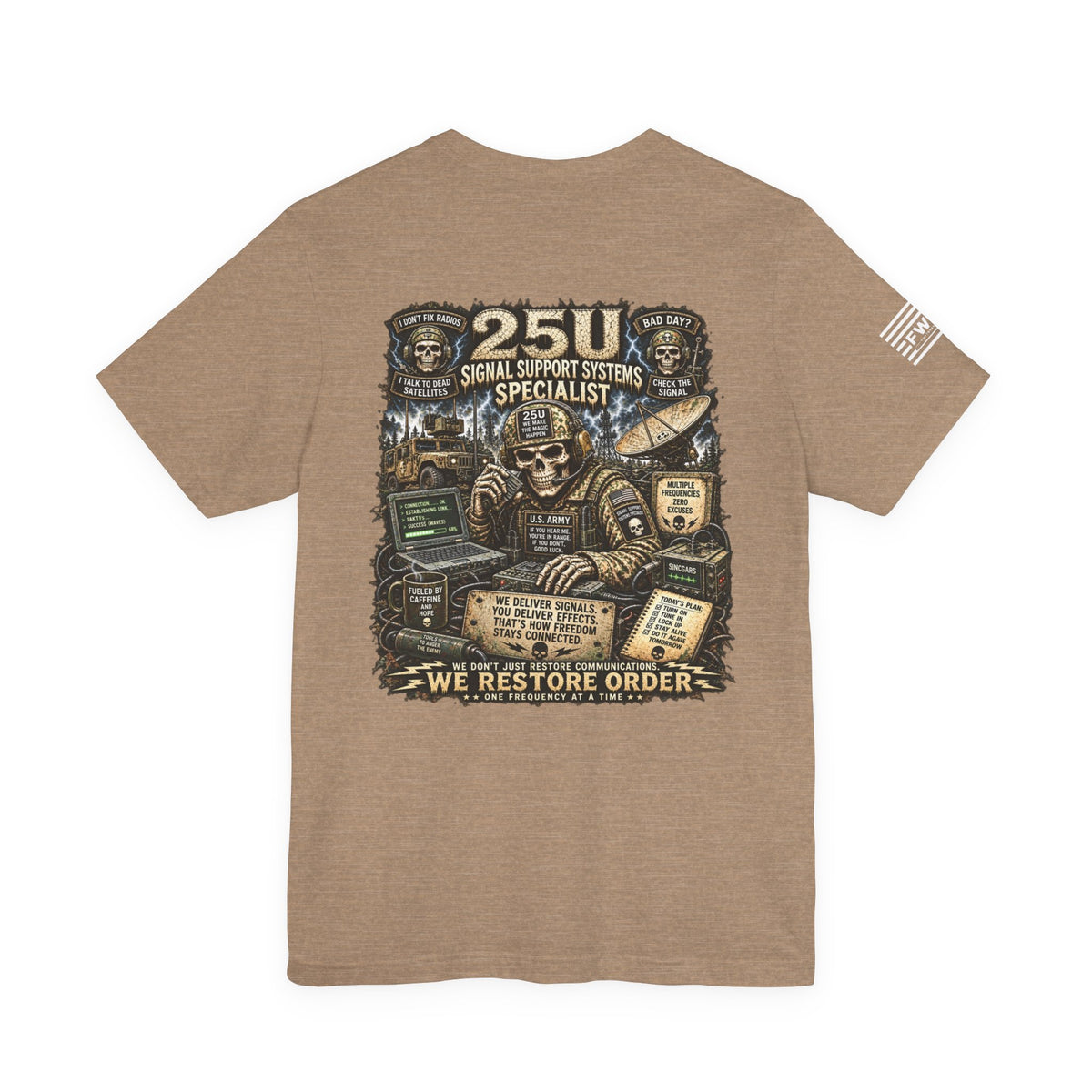 25U (Signal Support Systems Specialist) - US Army Heavy Metal T-shirt | Veteran Military Shirt