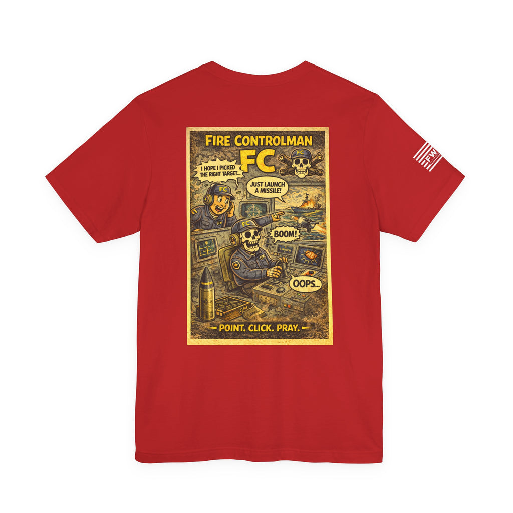 FC (Fire Controlman) Shirt – 1950s Dark Humor Military Tee – Navy Veteran Graphic T-Shirt – Vintage Style Work Rate Design