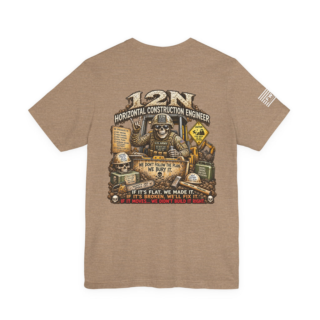 12N (Horizontal Construction Engineer) - US Army Heavy Metal T-shirt | Veteran Military Shirt