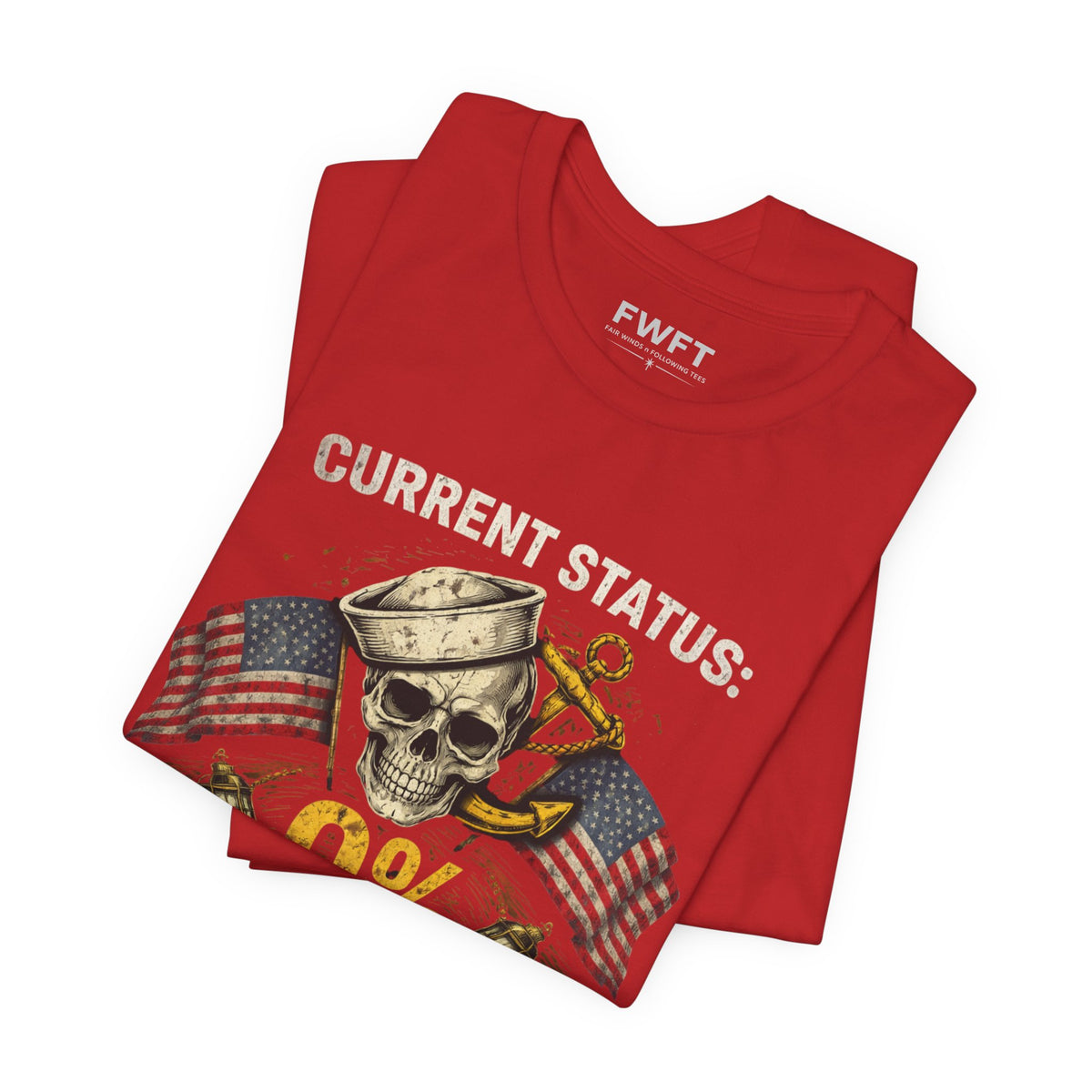 0% Civilian Left Shirt | Navy Veteran Military Humor Tee | Current Status Veteran T-Shirt
