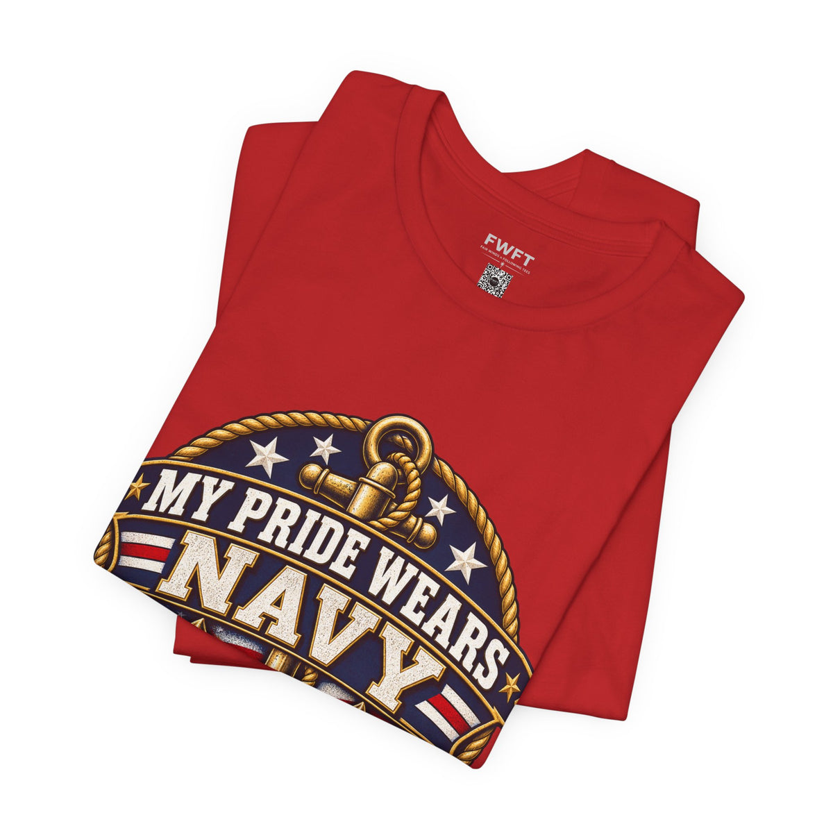 My Pride Wears Navy Dad Shirt, Proud Father of a US Sailor T Shirt, Navy Boot Camp Graduation Gift, Military Family Tee