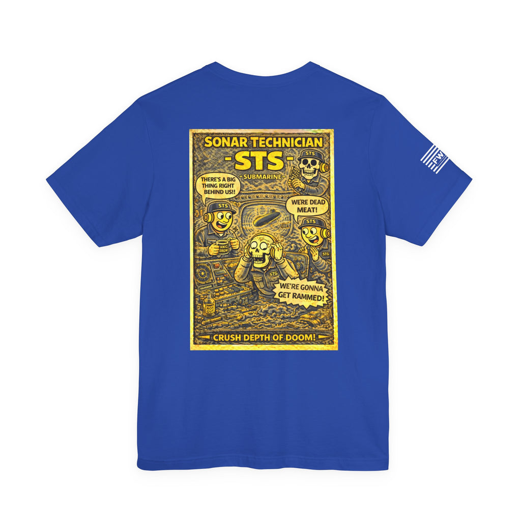 STS (Sonar Technician - Submarine) Shirt – 1950s Dark Humor Military Tee – Navy Veteran Graphic T-Shirt – Vintage Style Work Rate Design
