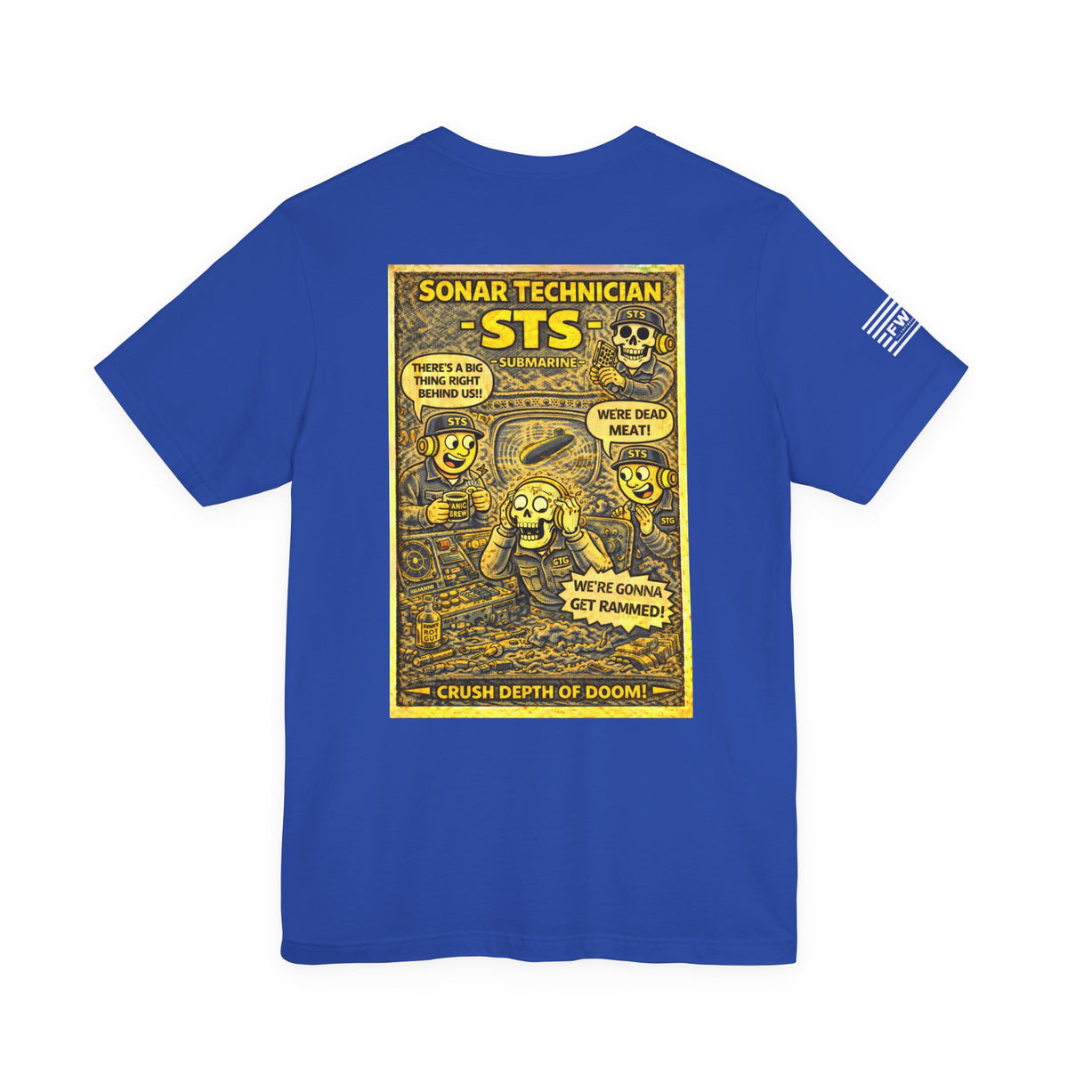 STS (Sonar Technician - Submarine) Shirt – 1950s Dark Humor Military Tee – Navy Veteran Graphic T-Shirt – Vintage Style Work Rate Design