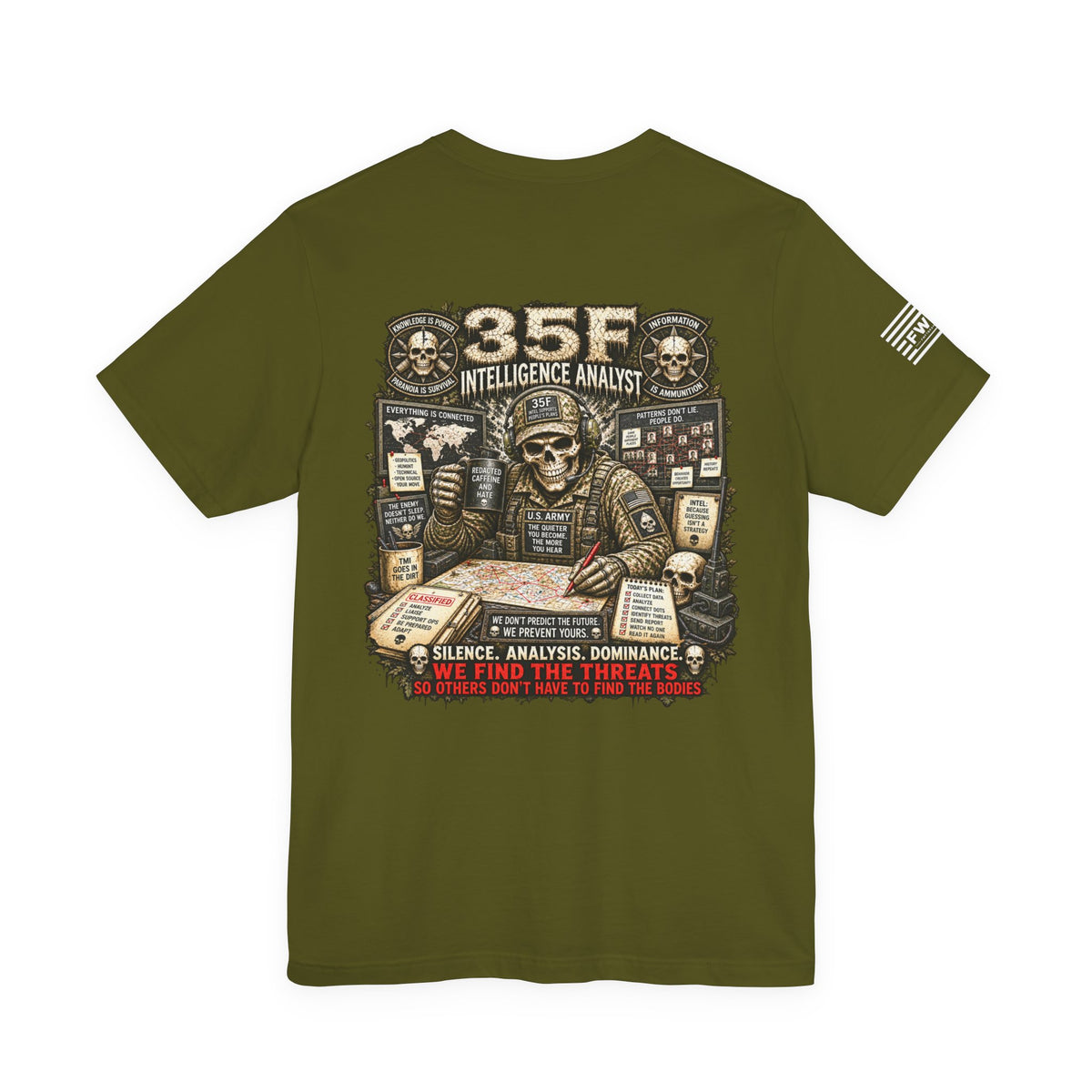 35F (Intelligence Analyst) - US Army Heavy Metal T-shirt | Army Veteran Shirt