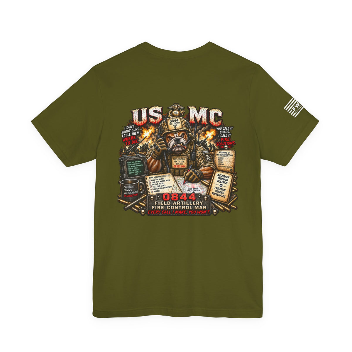 0844 Field Artillery Fire Control Marine Shirt, USMC Artillery Veteran T-Shirt